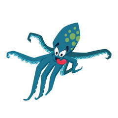 Fototapeta premium Cool octopus. Funny monster