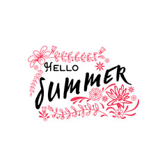 Summer - Handmade template. Isolated vector object logo is a badge for your design
