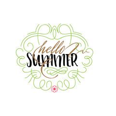 Summer - Handmade template. Isolated vector object logo is a badge for your design
