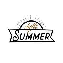 Summer - Handmade template. Isolated vector object logo is a badge for your design