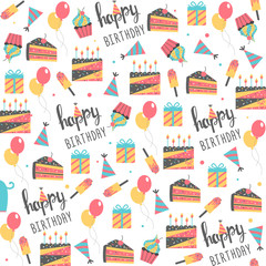 Seamless birthday pattern. Vector illustration
