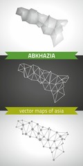 Abkhazia collection of vector design modern maps, gray and black and silver dot contour mosaic 3d map