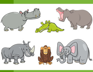 wild animals cartoon set