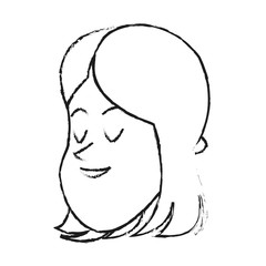 relaxed young woman with short hair cartoon icon image vector illustration design 