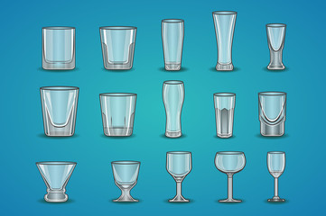 Big vector set of stemware