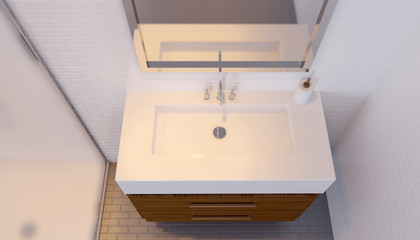 Modern bathroom. 3D rendering