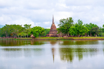 Fototapeta na wymiar Sukhothai Historical Park in Thailand. World heritage site. One of the most famous places in Thailand.