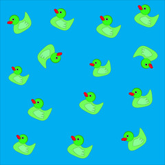 утки на синем фоне