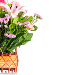 Bunch flowers isolated on white background