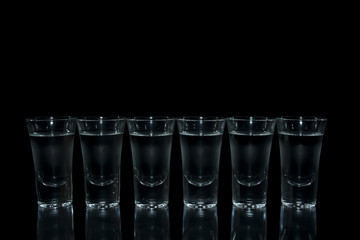 Shot glass with vodka