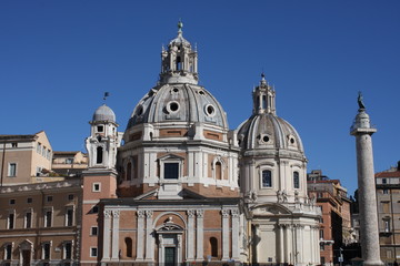 Fototapeta na wymiar Churches and monuments of Rome Landscape.
