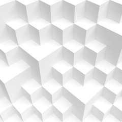 Abstract White Cube Background. #d Illustration of Minimal Web Design