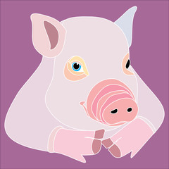 Pig, cartoon, cute, piggy, pink, baby, farm, fat, pork
