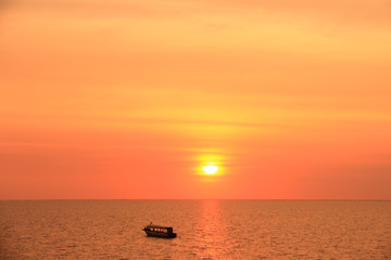 Sunset over Tonle Sap, Cambodia