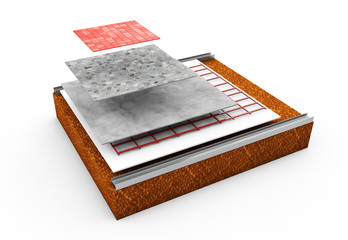 3d render thermal insulation of walls