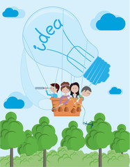 Big idea. Teamwork. Flat vector illustration.