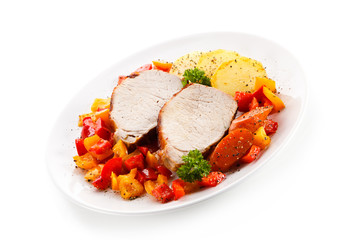 Roast chicken fillet with potatoes