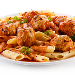 Pasta with meatballs