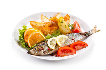 Fried fish with potatoes