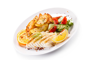 Fried fish with potatoes