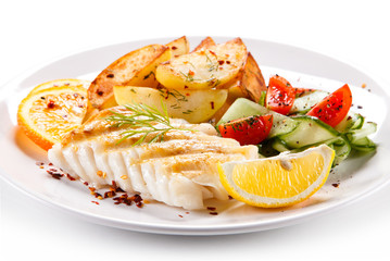 Fried fish with potatoes