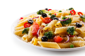 Pasta with colorful vegetables