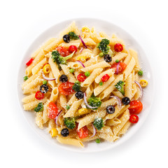 Pasta with colorful vegetables