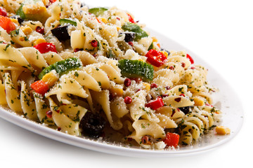 Pasta with colorful vegetables