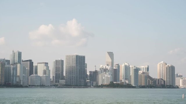 Time lapse of the skyline of the city of Miami at a daytime