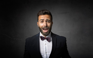 elegant man singing