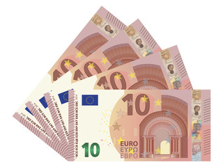 10 Euro bills vector
