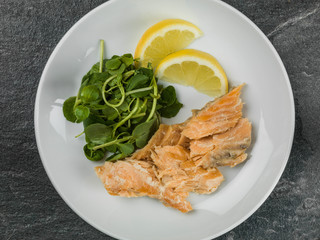 Poached Salmon and Watercress Salad