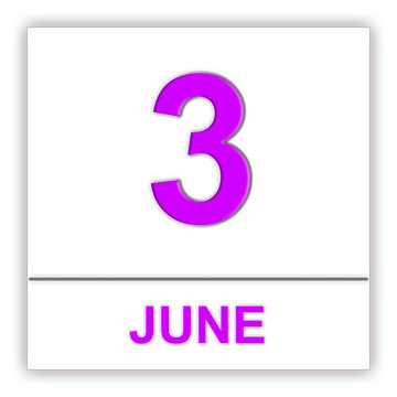June 3. Day on the calendar.