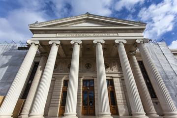 Naklejka premium Facade of the Romanian Atheneum in Bucharest, Romania