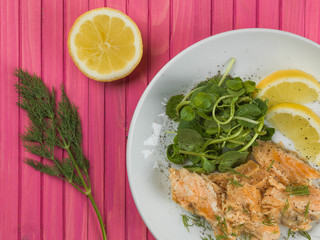 Poached Salmon and Watercress Salad