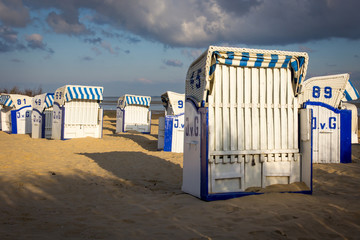 Weiße Strandkörbe in Duhnen