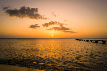 Sunset over Caribbean Sea in Dominica