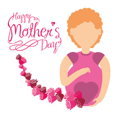 mothers day card mom pregnancy celebration vector illustration eps 10