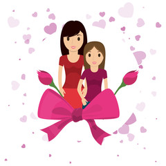 mothers day mom with child lovely card vector illustration eps 10
