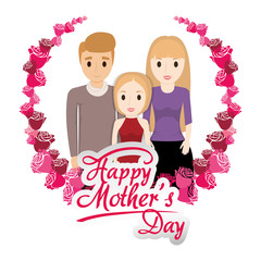 happy mothers day family together vector illustration eps 10