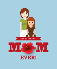 Obraz na płótnie Canvas best mom with child lovely card vector illustration eps 10