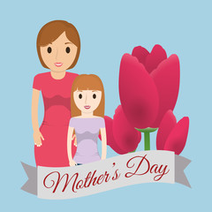 mothers day mom with child lovely card vector illustration eps 10