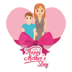 mothers day mom with child lovely card vector illustration eps 10