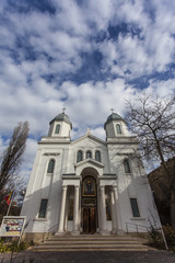 Fototapeta na wymiar Facade of the Biserica Sfantul Nicolae Tabac church, Bucharest, Romania, Europe