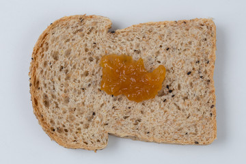 slice whole wheat bread with jam