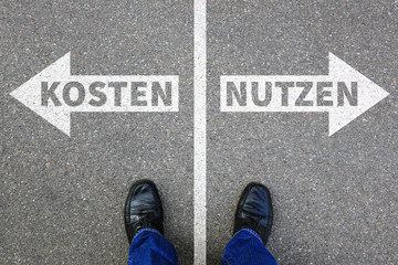 Kosten Nutzen Verlust Gewinn Finanzen Unternehmen Business Konzept Erfolg