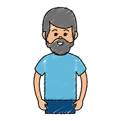 young man avatar character vector illustration design