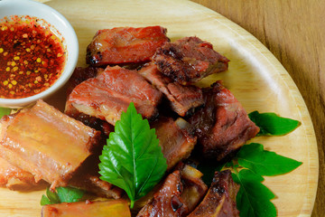 pork bone baked and sauce