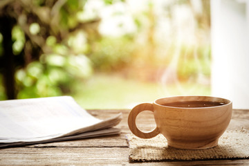 Morning coffee and new paper