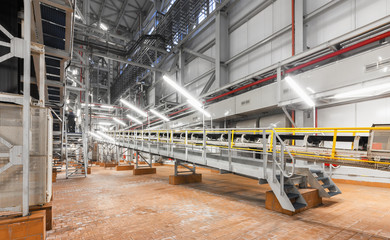 Giant industrial conveyor for chemicals and Ammonium nitrate at a chemical plant